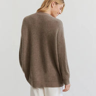 WW | Übergroße Strickjacke Damen Strickjacke aus Kaschmir mit V Ausschnitt und Knöpfen