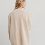 WW | Übergroße Strickjacke Damen Strickjacke aus Kaschmir mit V Ausschnitt und Knöpfen