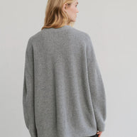 WW | Übergroße Strickjacke Damen Strickjacke aus Kaschmir mit V Ausschnitt und Knöpfen