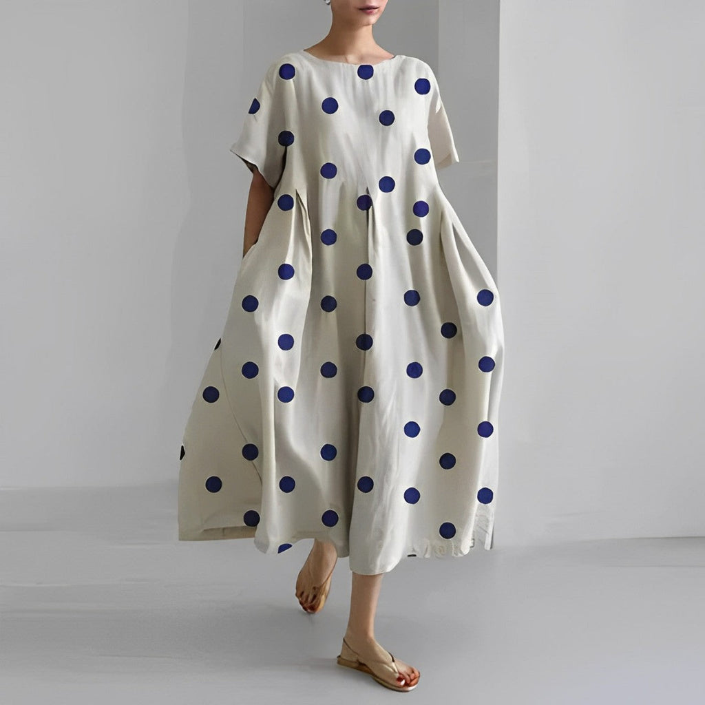 WW | Übergroßes Kleid Lockere Passform Kurze Ärmel Sommerkleid Lange Kleider