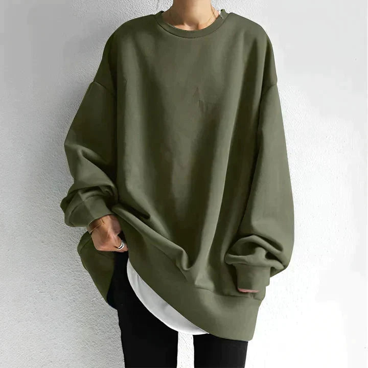 W&W Mode | Übergroßes Pullover Frauen Langarm Baggy Pullover mit lockerer Passform