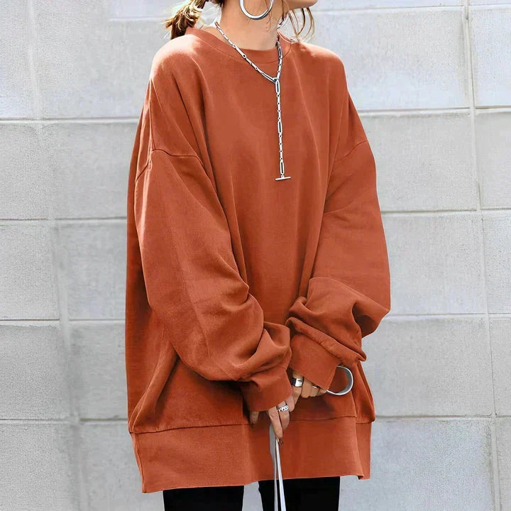 W&W Mode | Übergroßes Pullover Frauen Langarm Baggy Pullover mit lockerer Passform