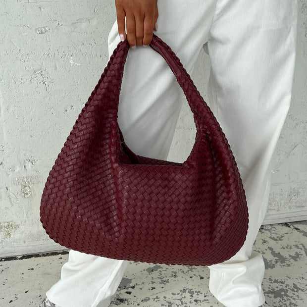 WW | Groß Ein Schulterriemen Gewebte Tasche Kunstledertaschen