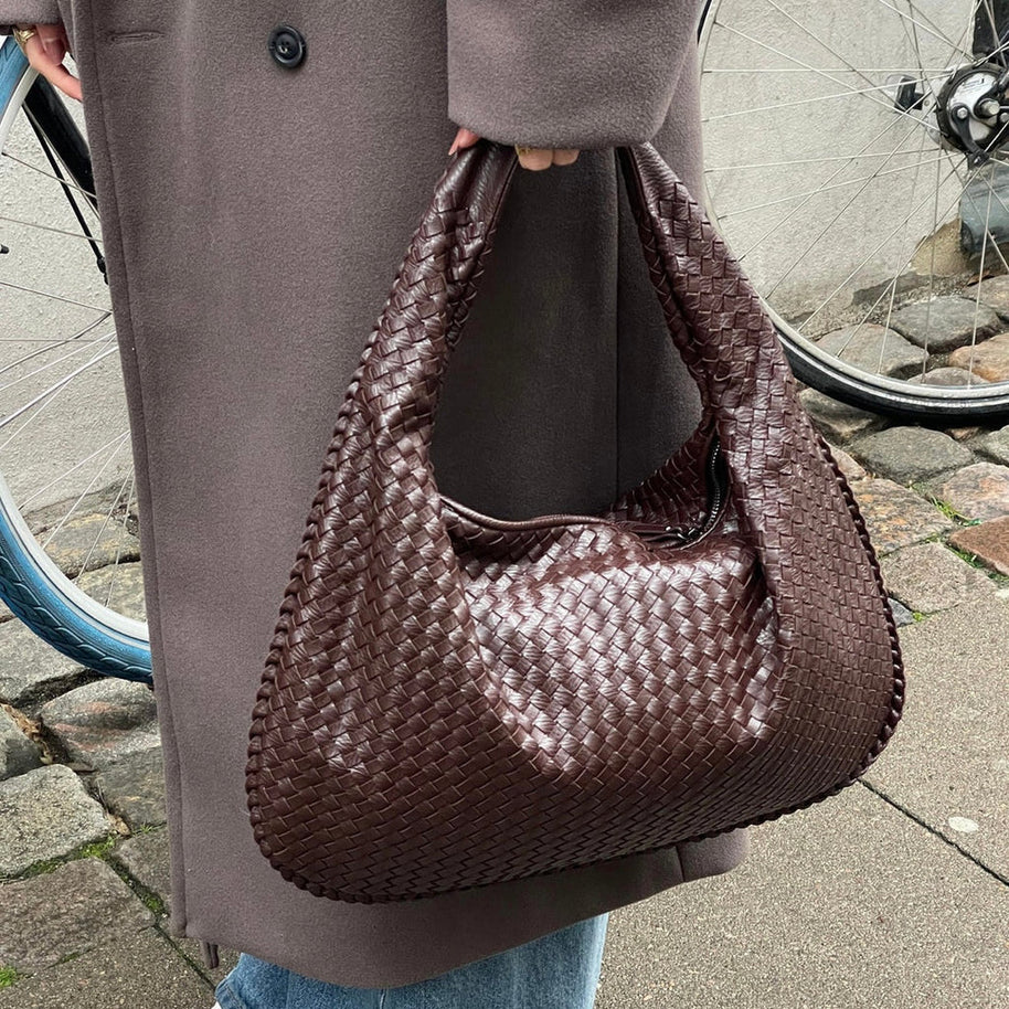 WW | Groß Ein Schulterriemen Gewebte Tasche Kunstledertaschen