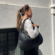 WW | Groß Ein Schulterriemen Gewebte Tasche Kunstledertaschen