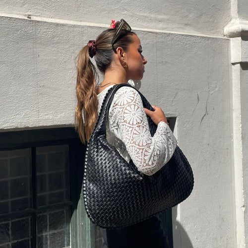 WW | Groß Ein Schulterriemen Gewebte Tasche Kunstledertaschen