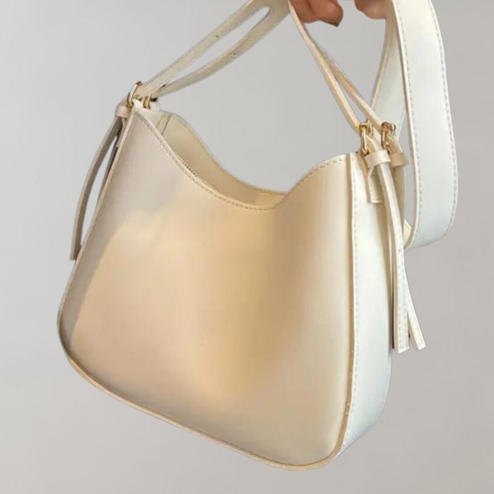 Kleine Schultertasche aus Kunstleder mit Reißverschluss