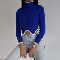 WW | Geripptes Rollkragen-Crop-Top