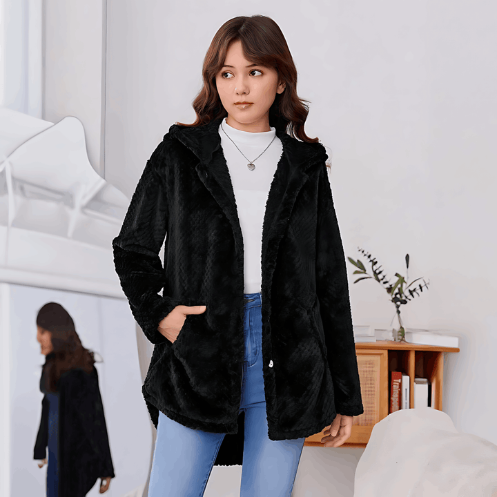 W&W Mode | Wärmende Strickjacke mit weichem Futter und Kapuze für Damen