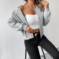 WW | Strickjacke im Bomberjacken-Stil mit Knöpfen für Damen