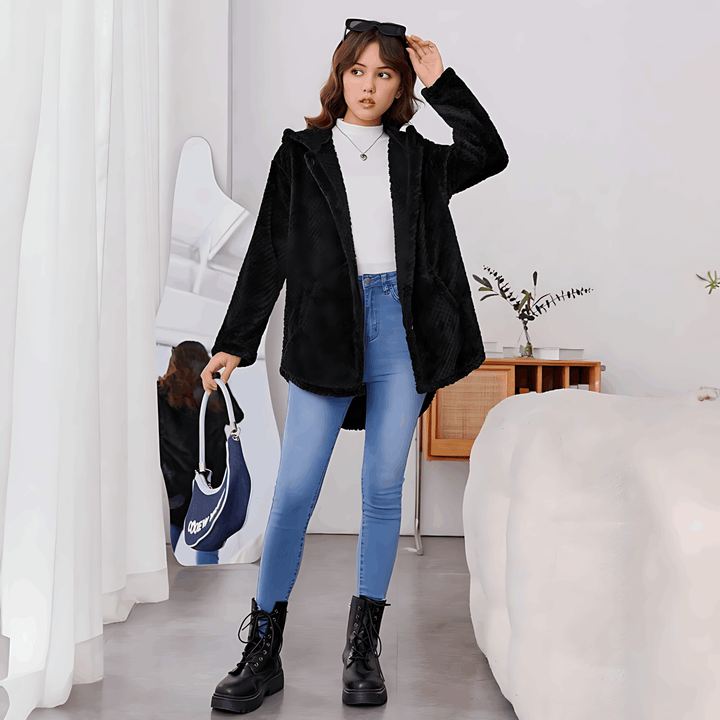 W&W Mode | Wärmende Strickjacke mit weichem Futter und Kapuze für Damen