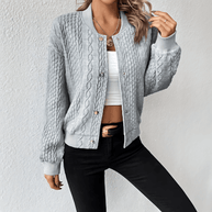 WW | Strickjacke im Bomberjacken-Stil mit Knöpfen für Damen