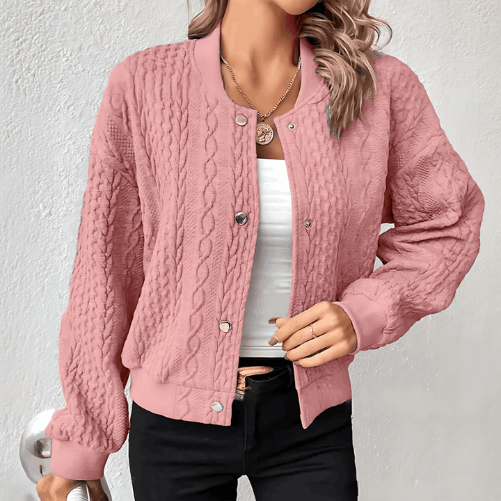 W&W Mode | Strickjacke im Bomberjacken-Stil mit Knöpfen für Damen