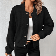 WW | Strickjacke im Bomberjacken-Stil mit Knöpfen für Damen