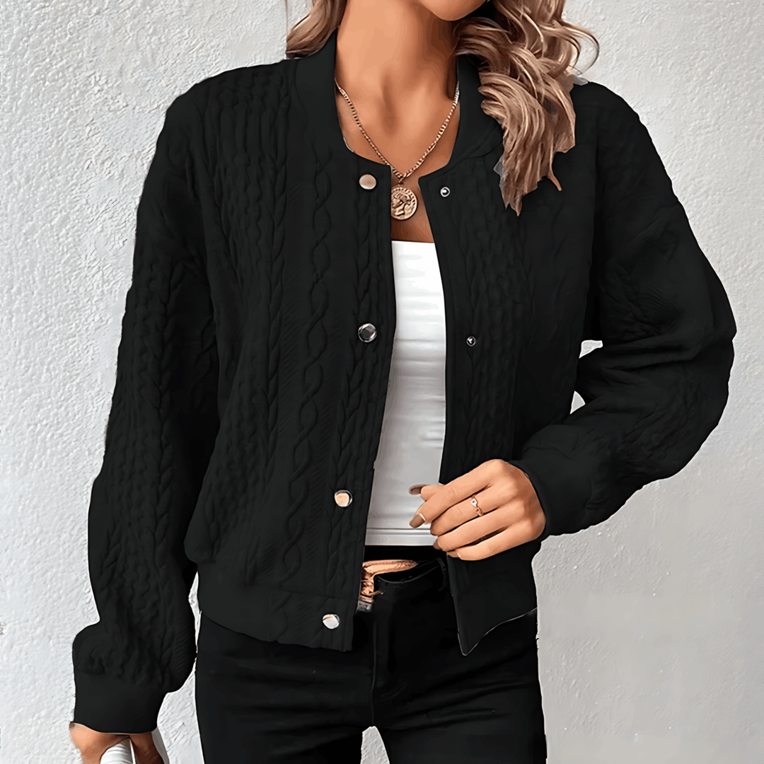 W&W Mode | Strickjacke im Bomberjacken-Stil mit Knöpfen für Damen