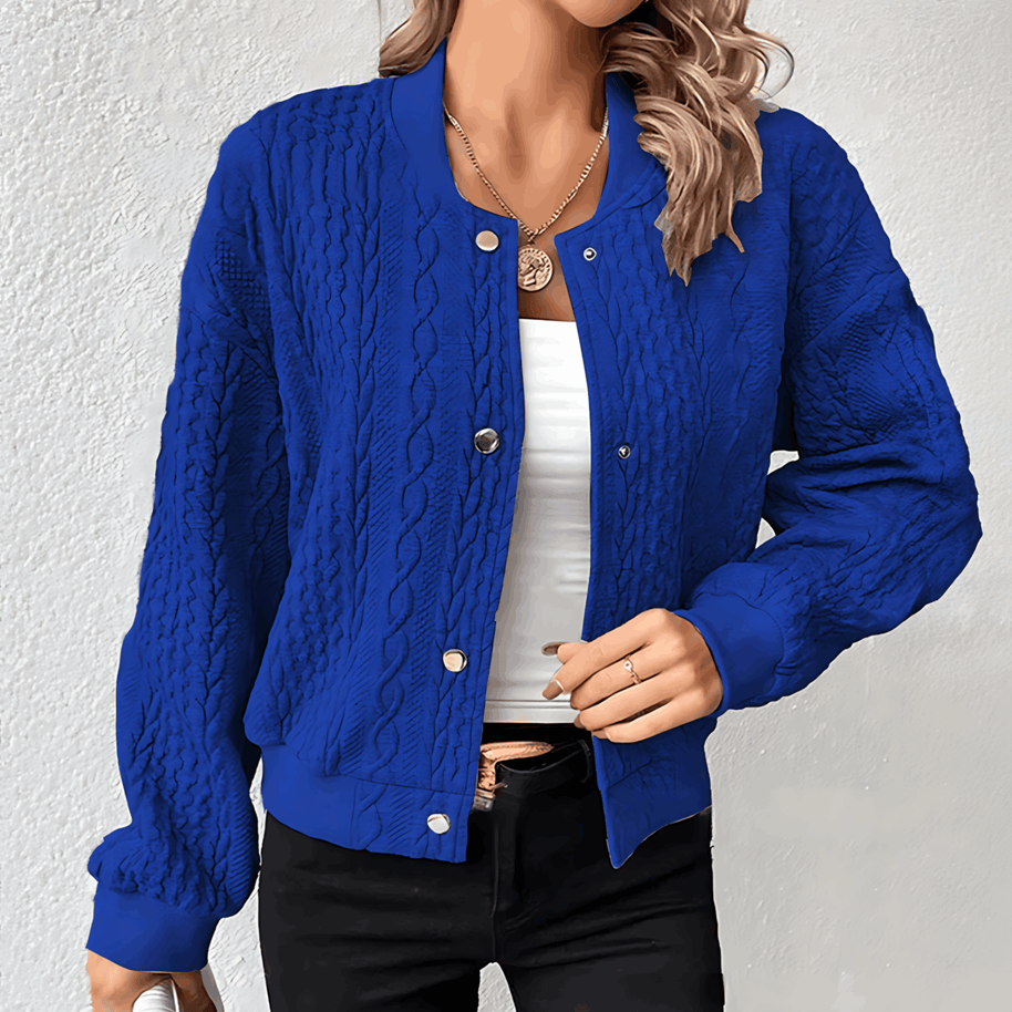 WW | Strickjacke im Bomberjacken-Stil mit Knöpfen für Damen