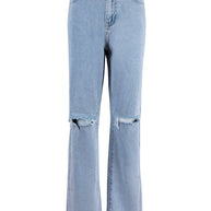 W&W Damen Jeanshose Mit Lockerer Passform Zerrissen Weites Bein Hohe Taille Lassige Baggy Jean