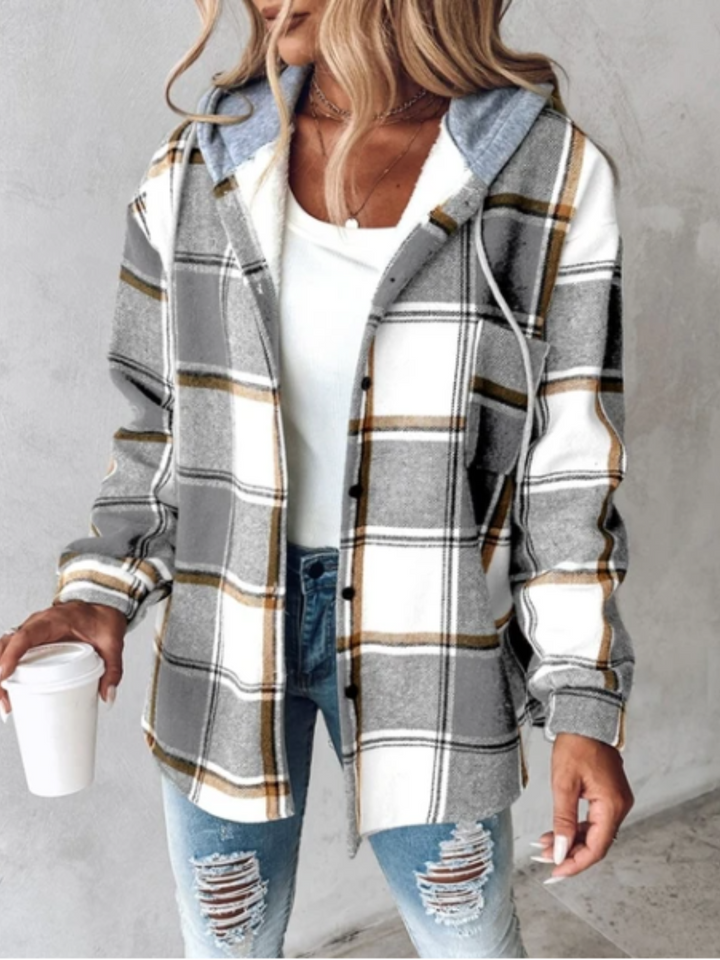 W&W Mode | Stil klassischer karierten Hoodie für Damen