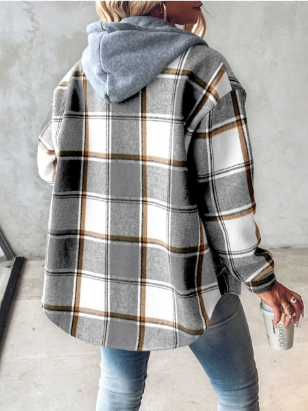 W&W Mode | Stil klassischer karierten Hoodie für Damen