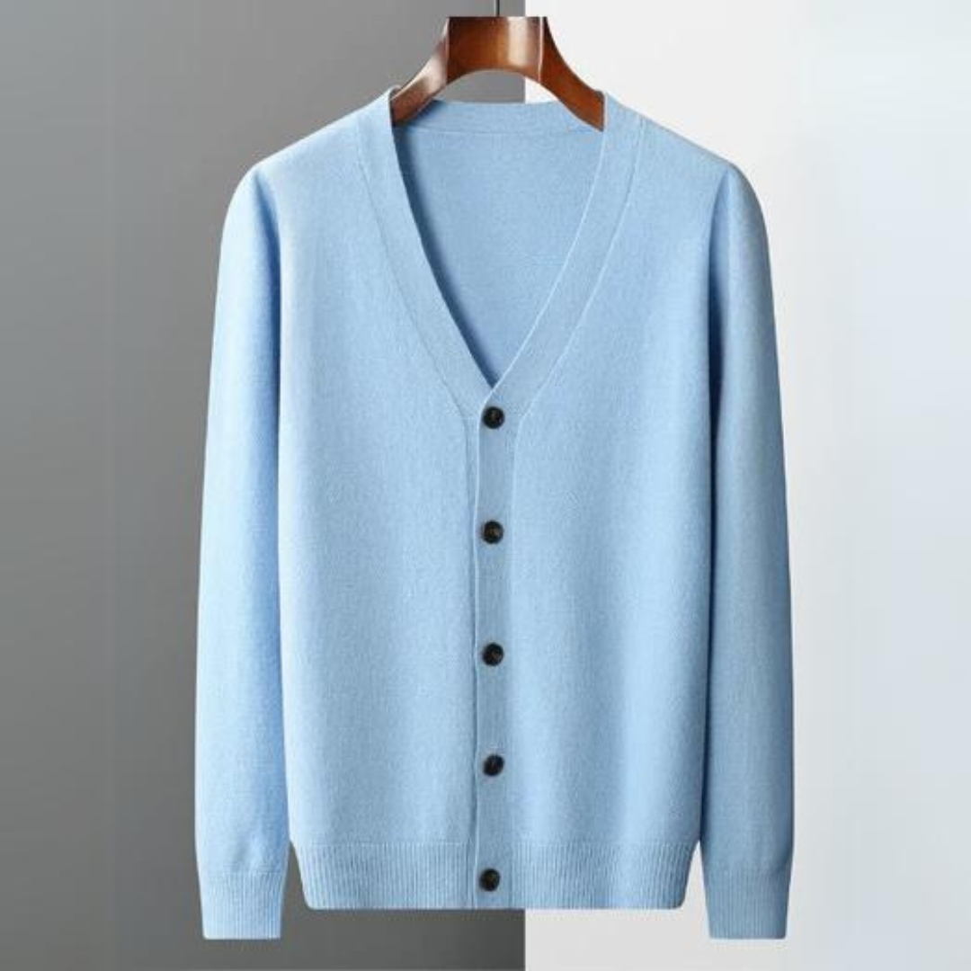 W&W Mode | Cashmere Strickjacke V-ausschnitt Knopfverschluss Weicher Leichter Strick