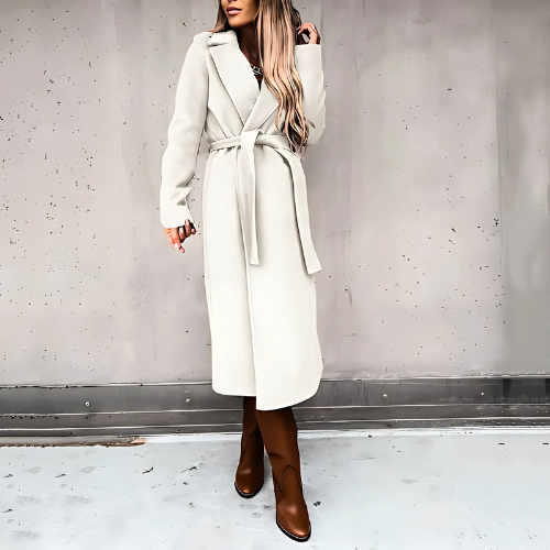 W&W Mode | langer Wickelmantel - stilvolle Winteroberbekleidung für Damen