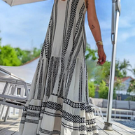 WW | Away On Vacay Lange Cami Kleid mit Ethnischem Muster