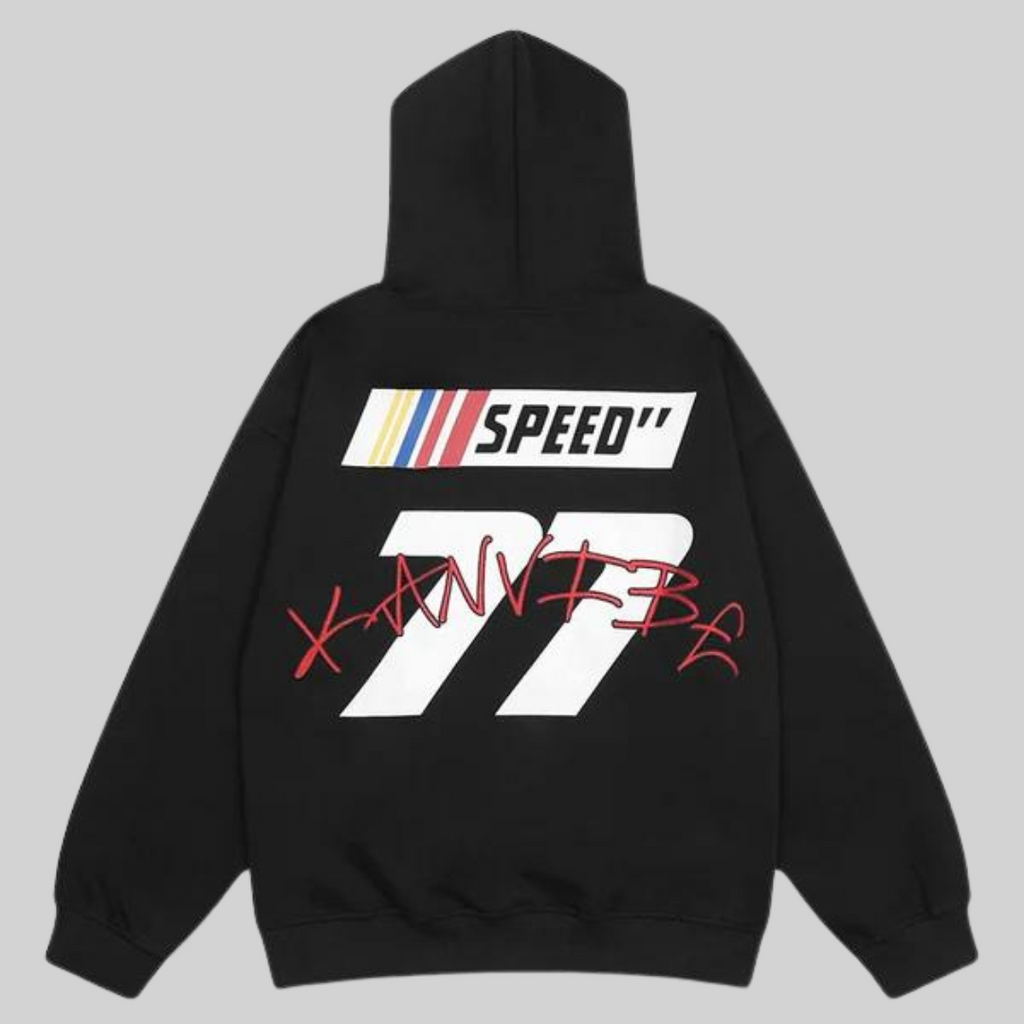 WW Hoodie - Weinlese - Speed Druck Gestickt