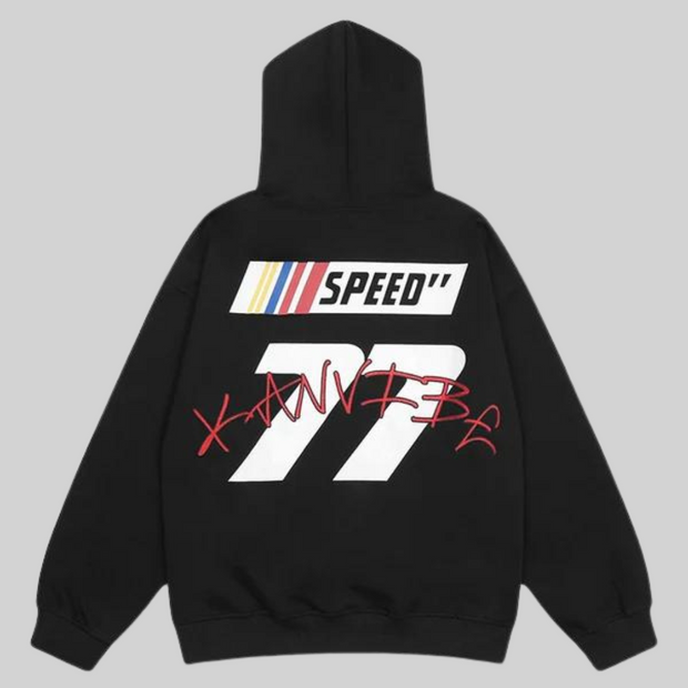 WW Hoodie - Weinlese - Speed Druck Gestickt