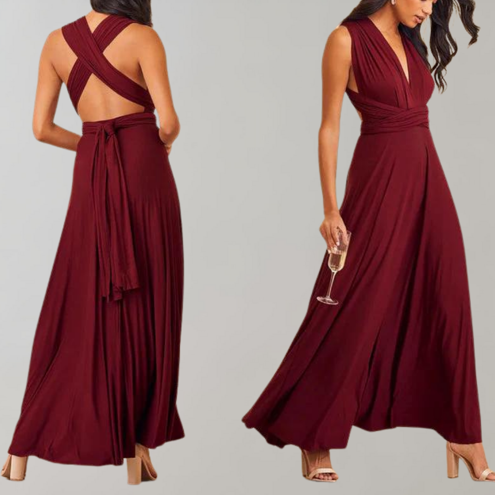 W&W Mode | Elegante Damen Infinity Kleid Schickes Wickel Sommerkleid
