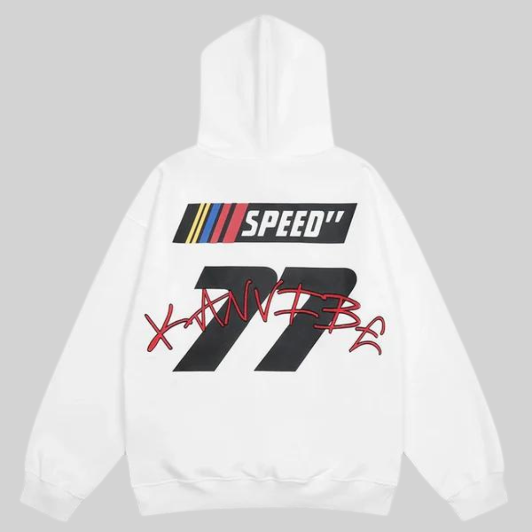 W&W Mode Hoodie - Weinlese - Speed Druck Gestickt