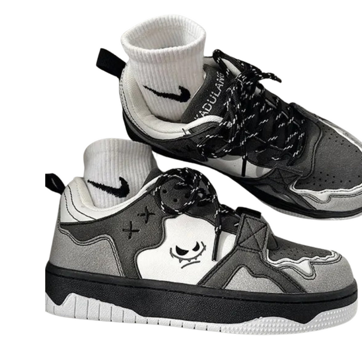 W&W Mode - Sneakers - Jahrgang - Graffiti Niedrig-Top-Plattform