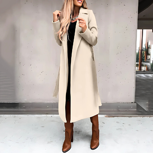 W&W Mode | langer Wickelmantel - stilvolle Winteroberbekleidung für Damen