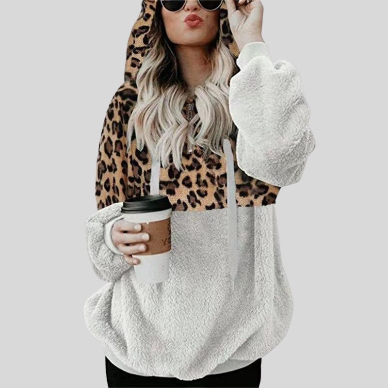WW | Oversized Hoodie Weiche Plüsch mit Kängurutasche und Kapuze
