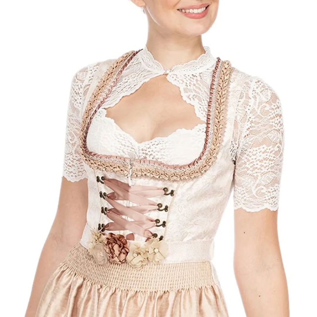 W&W Mode | Dirndlbluse mit Spitzenmuster und Verführerischem Ausschnitt für Oktoberfest
