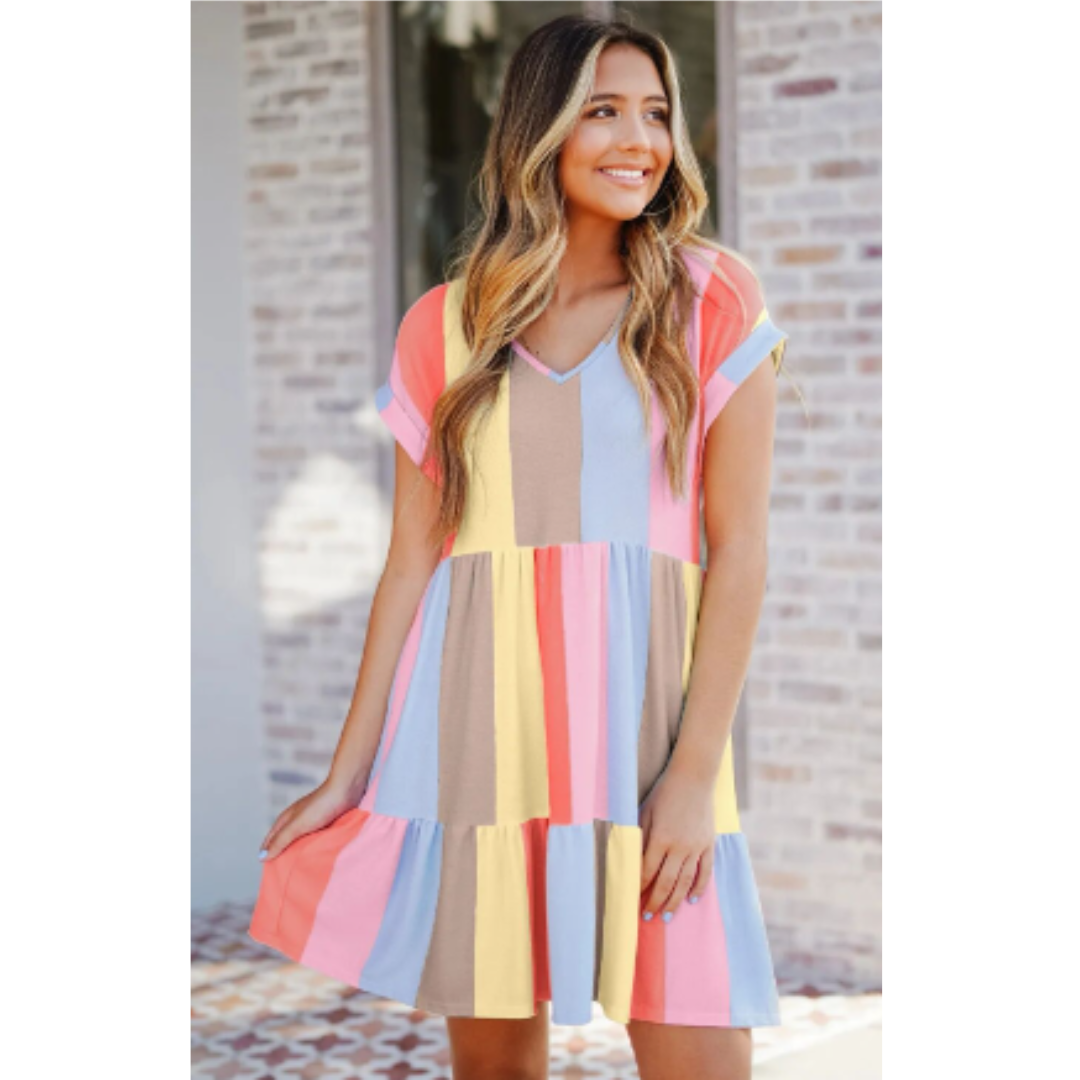 W&W Mode | Damen Buntes Kleid