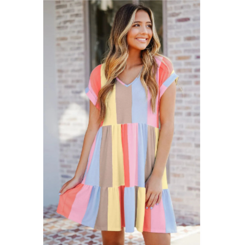 W&W Mode | Damen Buntes Kleid