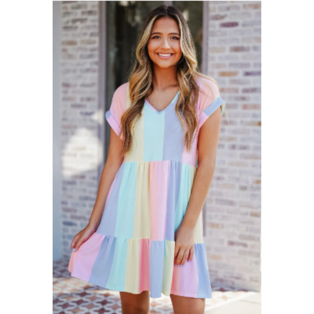 W&W Mode | Damen Buntes Kleid