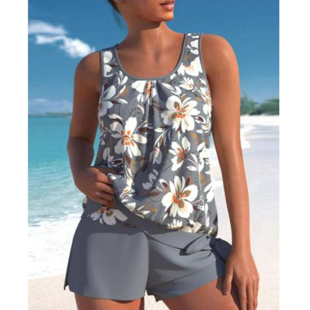 WW | 2-Teiliges Tankini-Set Blumenmuster Damen Schwimmbekleidung