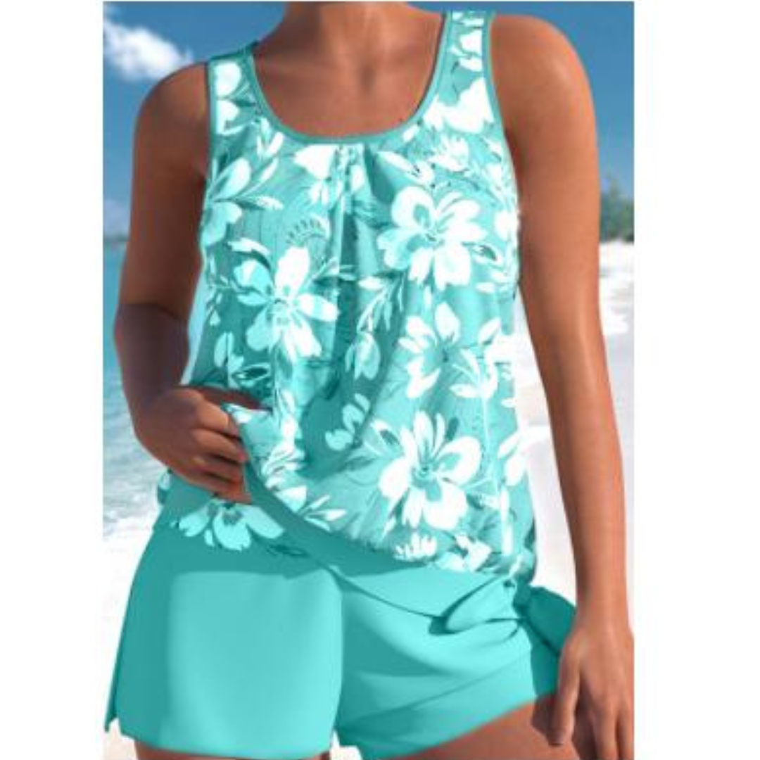 WW | 2-Teiliges Tankini-Set Blumenmuster Damen Schwimmbekleidung