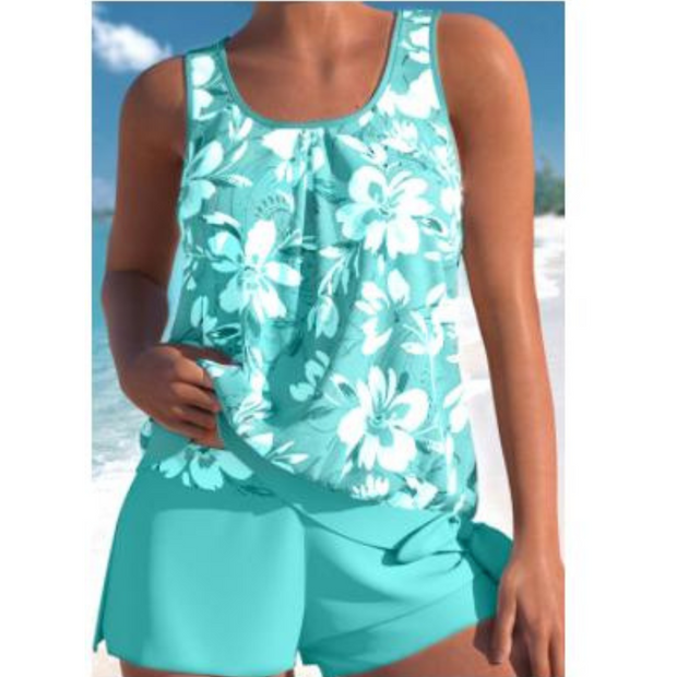 WW | 2-Teiliges Tankini-Set Blumenmuster Damen Schwimmbekleidung