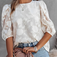 WW | Elegante Bluse mit Puffärmeln und Blumenmuster