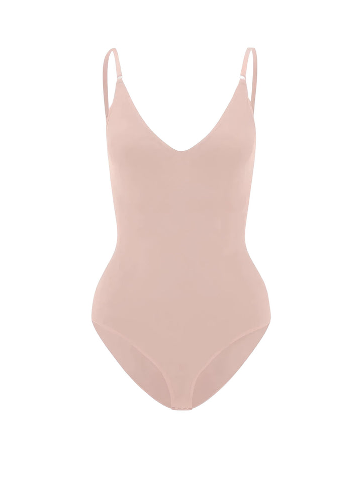 W&W Mode | Bodysuit Verstellbare Spaghetti Träger Tiefer V-ausschnitt Stretch Fit Shapewear