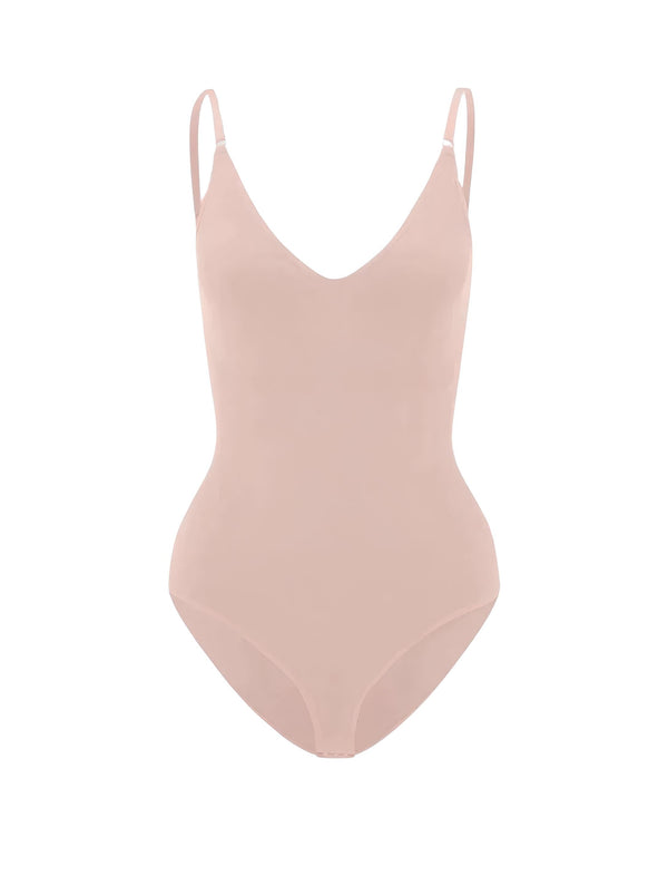 WW | Bodysuit Verstellbare Spaghetti Träger Tiefer V-ausschnitt Stretch Fit Shapewear