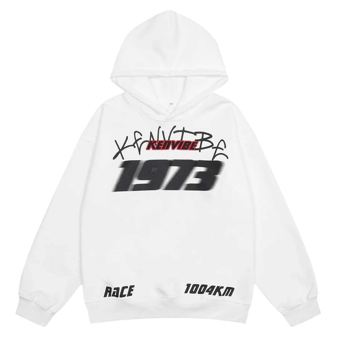 W&W Mode Hoodie - Weinlese - Speed Druck Gestickt