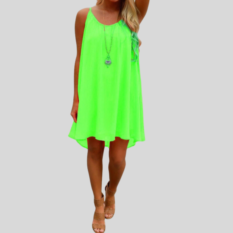 WW | Sommerkleid Ärmellos mit Spaghettiträgern Leicht und Luftig Lässiger Schnitt