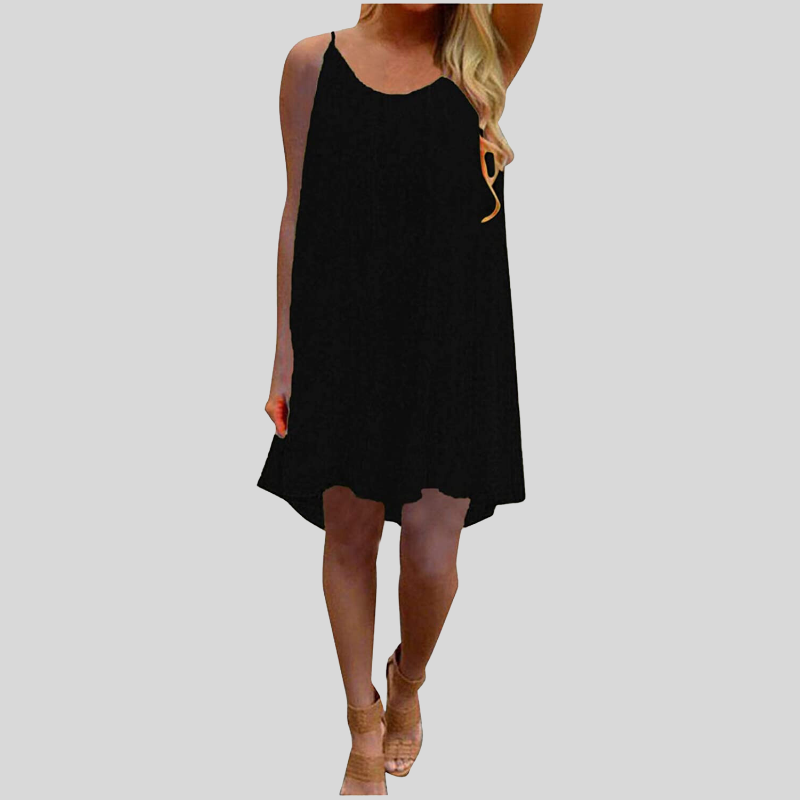 WW | Sommerkleid Ärmellos mit Spaghettiträgern Leicht und Luftig Lässiger Schnitt