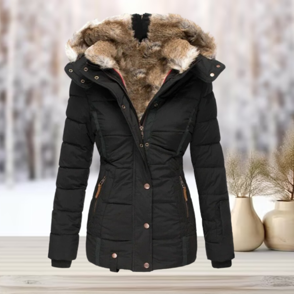 WW | Elegante Winterjacke mit Pelz und Kapuze