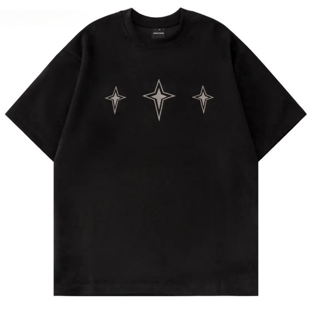 WW Star T-Shirt - Weinlese - Suede Embroidered