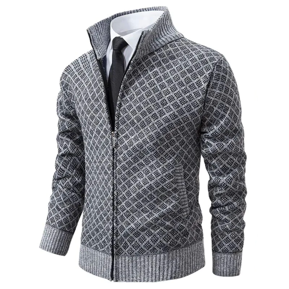 W&W Mode | Jacquard Strickjacke Für Herren