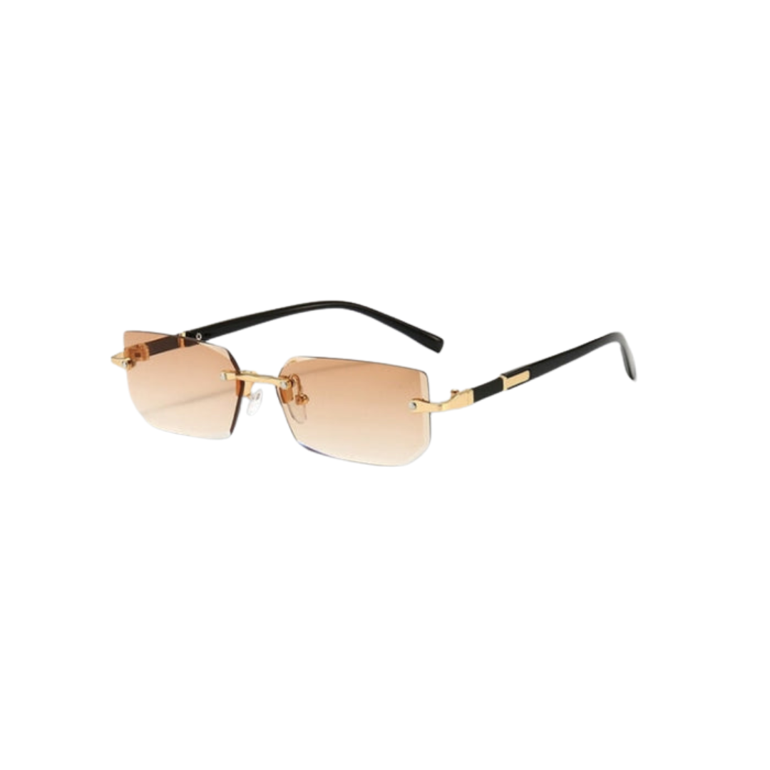 W&W Mode Sonnenbrille - Modern - Rechteckig Rahmenlos Retro